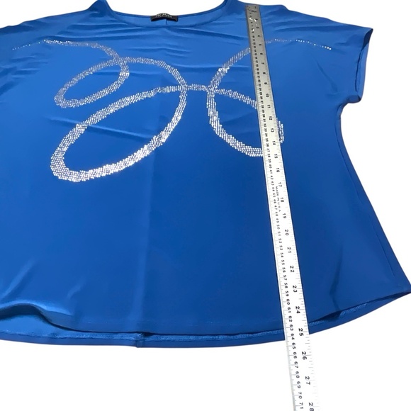 MR. MAX FASHIONS Jersey Knit Rhinestone Detail Dolman Top US Sz XL - Picture 7 of 9